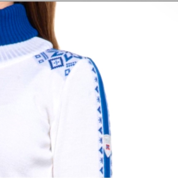 Dale of Norway Merino sweater MountAire white blue Geilo navy purple turquoise - Picture 8 of 16